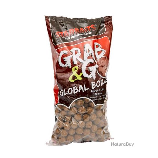 STARBAITS BOUILLETTES GRAB&GO GLOBAL BOILIES MEGA FISH 14MM STARBAITS 1kg 14mm