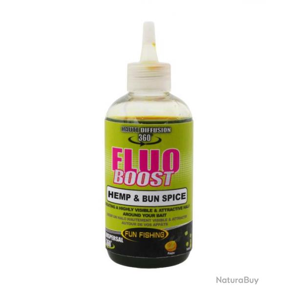 FUN FISHING LIQUIDE FLUO BOOST HEMP & BUN SPICE 185ML FUN FISHING