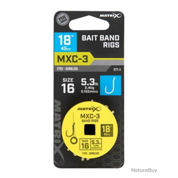 MATRIX BAS DE LIGNE MXC-3 BAIT BANDS 18"/45CM MATRIX 0,16mm 16 18"/45cm
