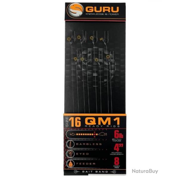 GURU BAS DE LIGNE QM1 BAIT BANDS 4"/10CM GURU 0,17mm 16 4''/10cm