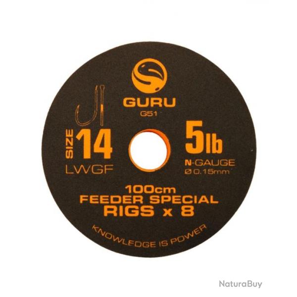 GURU BAS DE LIGNE FEEDER SEPCIAL RIGS LWGF 100CM GURU 0,19mm 10