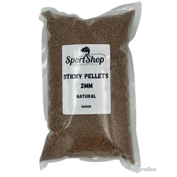 SPORTSHOP PELLETS STICKY PELLETS NATURAL 1KG SPORTSHOP 2mm