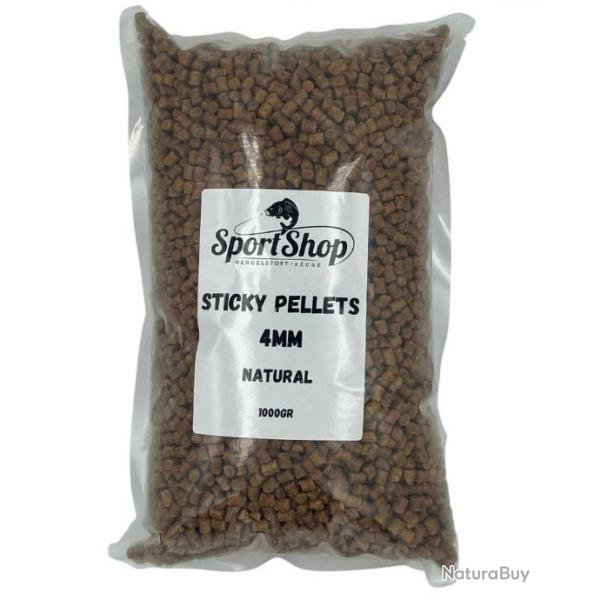 SPORTSHOP PELLETS STICKY PELLETS NATURAL 1KG SPORTSHOP 4mm