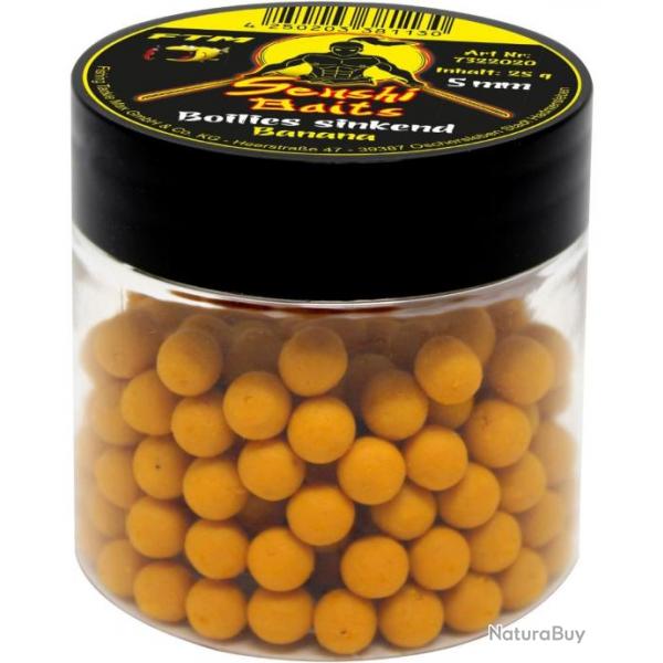 SENSHI BAITS BOILIES SINKEND 5MM BANANA JAUNE 25GR SENSHI BAITS