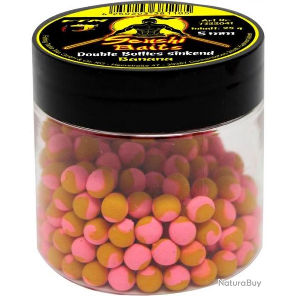 SENSHI BAITS BOILIES SINKEND 5MM BANANA PINK JAUNE 25GR SENSHI BAITS