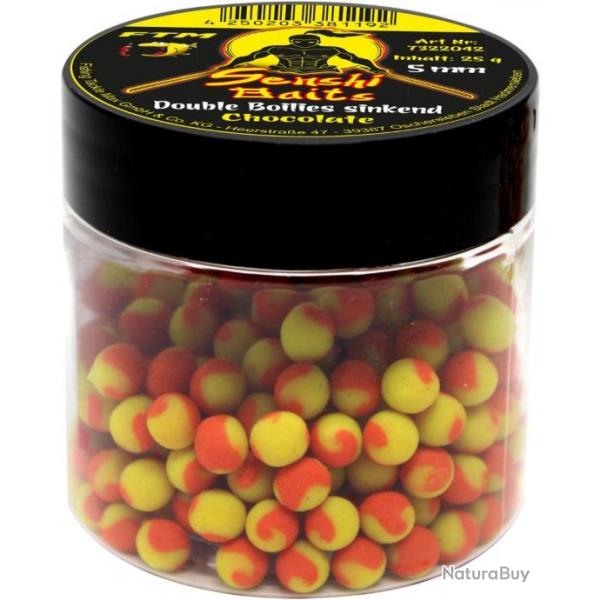 SENSHI BAITS BOILIES SINKEND 5MM CHOCOLAT JAUNE ROUGE 25GR SENSHI BAITS