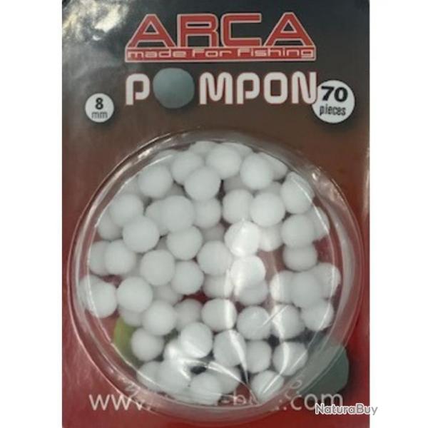 ARCA ESCHES ARTIFICIELLES POMPON 8MM 70 PICES ARCA Blanc