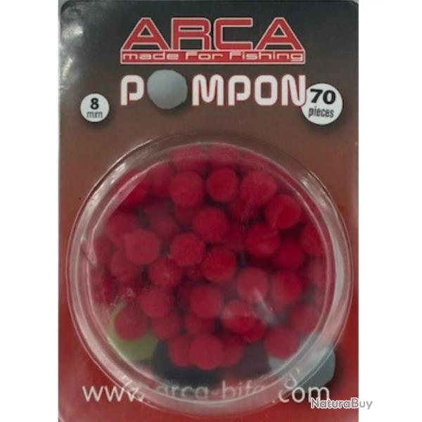 ARCA ESCHES ARTIFICIELLES POMPON 8MM 70 PICES ARCA Rouge