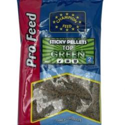 CHAMPION FEED STICKY PELLETS TOP GREEN 2MM 650GR CHAMPION FEED