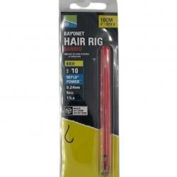 PRESTON BAS DE LIGNE MAG STORE KKH BAYONET HAIR RIGS 4"/10CM PRESTON 0,24mm 10