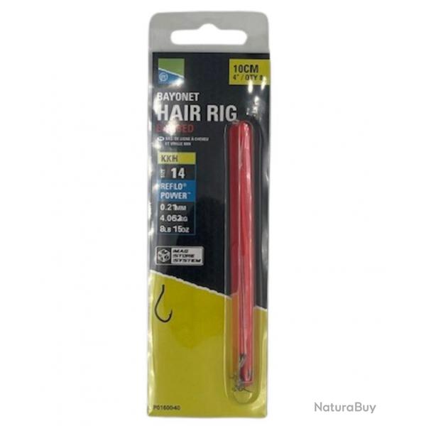 PRESTON BAS DE LIGNE MAG STORE KKH BAYONET HAIR RIGS 4"/10CM PRESTON 0,21mm 14