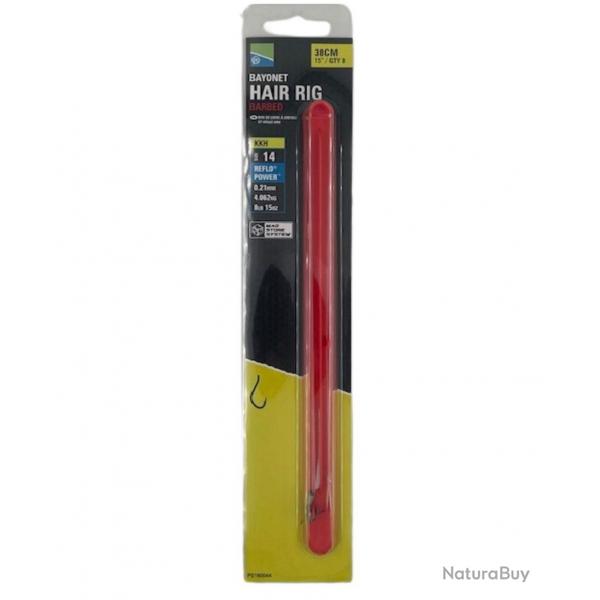 PRESTON BAS DE LIGNE MAG STORE KKH BAYONET HAIR RIGS 15"/38CM PRESTON 0,21mm 14