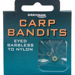 DRENNAN BAS DE LIGNE CARP BANDITS EYED BARBLESS TO NYLON 30CM DRENNAN 0,20mm 10