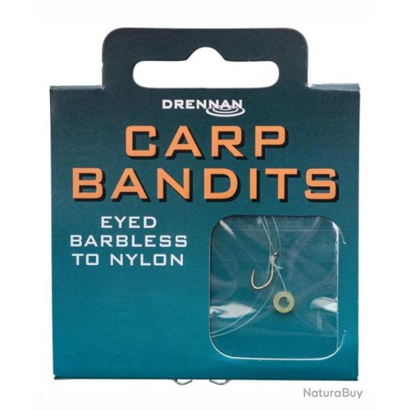 DRENNAN BAS DE LIGNE CARP BANDITS EYED BARBLESS TO NYLON 30CM DRENNAN 0,20mm 10