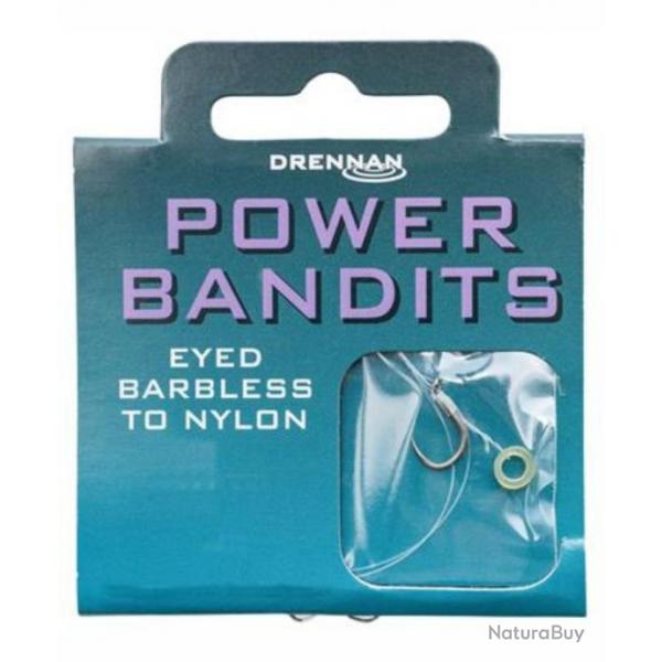 DRENNAN BAS DE LIGNE POWER BANDITS EYED BARBLESS TO NYLON 30CM DRENNAN 0,22mm 8