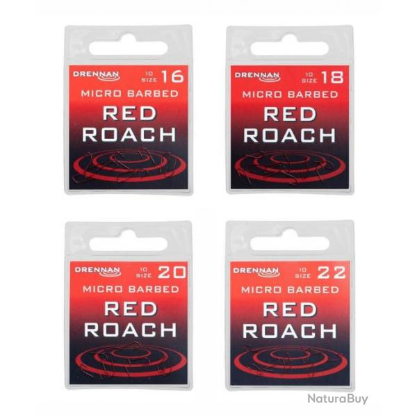 DRENNAN HAMEONS RED ROACH BARBED 10PCS DRENNAN 16