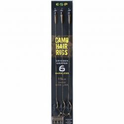 ESP BAS DE LIGNE CAMO HAIR RIG GRIPPER BARLESS ESP 6 20lb