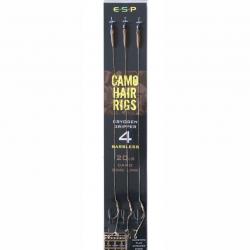 ESP BAS DE LIGNE CAMO HAIR RIG GRIPPER BARLESS ESP 4 20lb