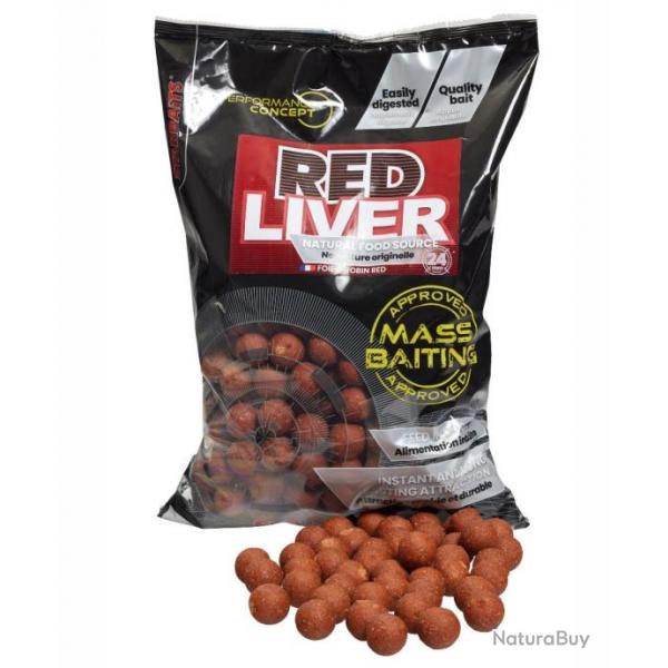 STARBAITS BOUILLETTES PERFORMANCE CONCEPT MASS BAITING RED LIVER 3KG STARBAITS 24mm 3kg