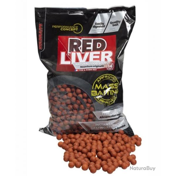 STARBAITS BOUILLETTES PERFORMANCE CONCEPT MASS BAITING RED LIVER 3KG STARBAITS 14 mm 3kg