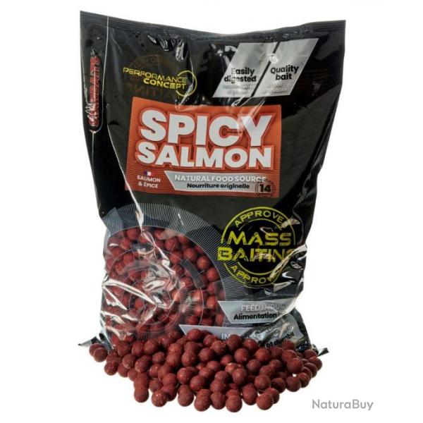 STARBAITS BOUILLETTES PERFORMANCE CONCEPT MASS BAITING SPICY SALMON 3KG STARBAITS 14 mm 3kg