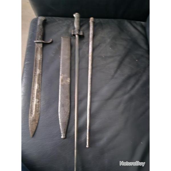 Lot de 2 baonnette ww1