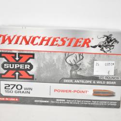 1 Boite de Balles 270 Winchester Power Point 150gr