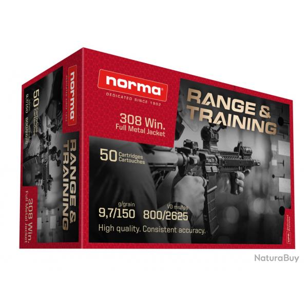 Munitions NORMA 30-06 SPRG 9.7G 150GR RANGE & TRAINING x2 botes
