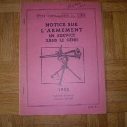 notice sur l armement en service dans le genie 1953