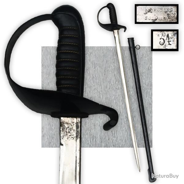 RARE & MASSIF SABRE PALASH ANGLAIS LAME : '' WEYERSBERG KIRSCHBAUM CO.SOLINGEN '', XIX, ORIGINAL