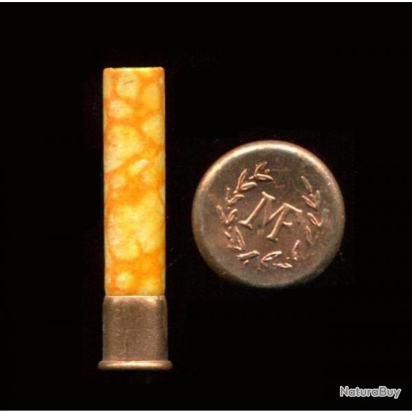 9 mm Flobert  Manufrance - carton marbre jaune/orange - charge  la poudre noire