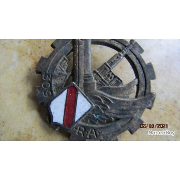 insigne 309 Rgiment artillerie Drago Branger DOS LISSE 1939