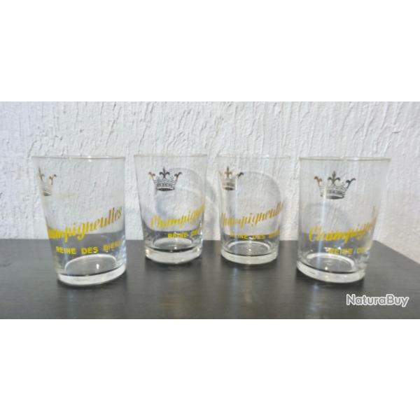 4 anciens verres  bire champigneulles