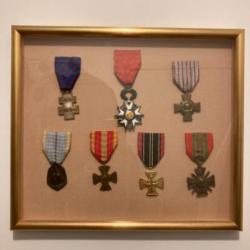 Cadre 7 médailles mérite militaire