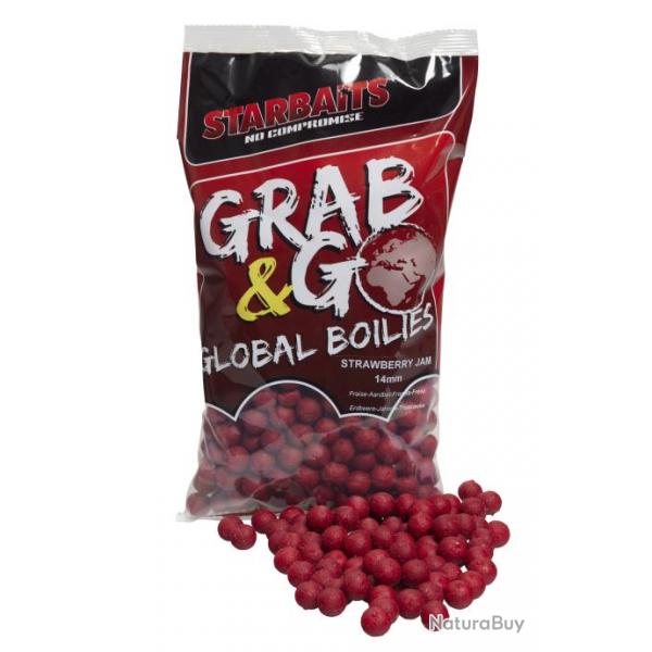 Bouillette Starbaits Grab & Go Global Boilies 1Kg 14mm Strawberry Jam