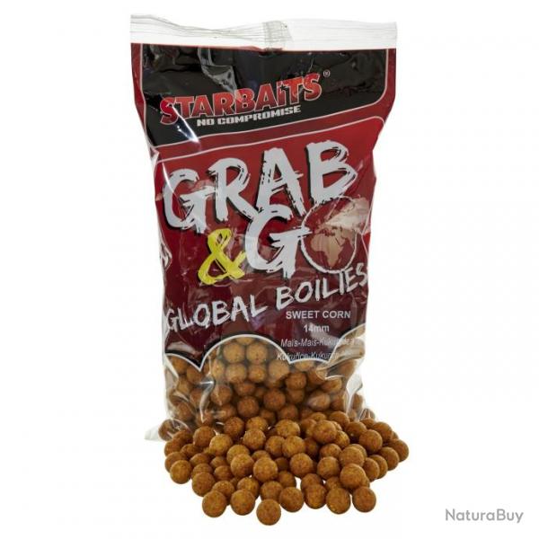 Bouillette Starbaits Grab & Go Global Boilies 1Kg 14mm Sweet Corn