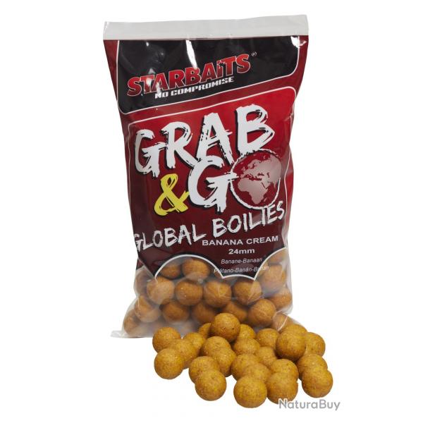 Bouillette Starbaits Grab & Go Global Boilies 1Kg 24mm Banana cream