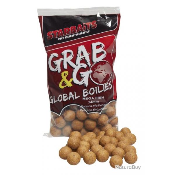 Bouillette Starbaits Grab & Go Global Boilies 1Kg 24mm Mega Fish