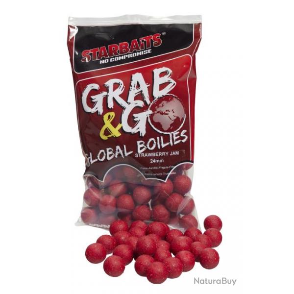 Bouillette Starbaits Grab & Go Global Boilies 1Kg 24mm Strawberry Jam