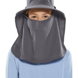 Casquette solaire anti UV avec rabat pour le visage et le cou, pour enfant - Stevie Ultra - Carbon G