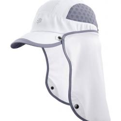 Casquette sport anti UV avec protège nuque pour adulte - Agilité - Blanc / Gris Acier Blanc L/XL
