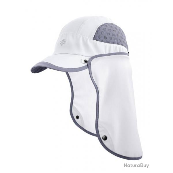 Casquette sport anti UV avec protge nuque pour adulte - Agilit - Blanc / Gris Acier Blanc L/XL