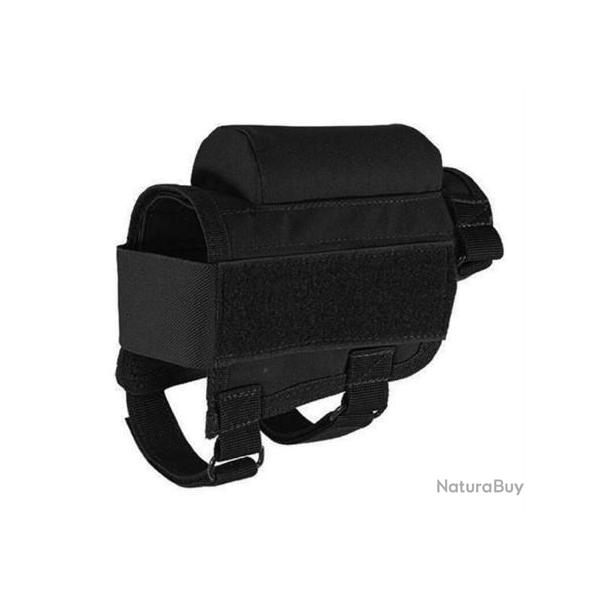 APPUI JOUE PORTE MUNITIONS - TACTIQUE - CHASSE - TIR  ( Noir )