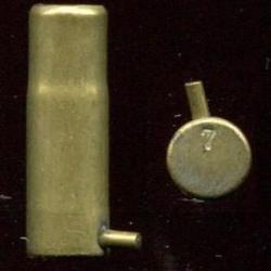 7 mm à broche à grenaille - étui laiton bouteillé - fermeture opercule carton beige - marquage : G 7
