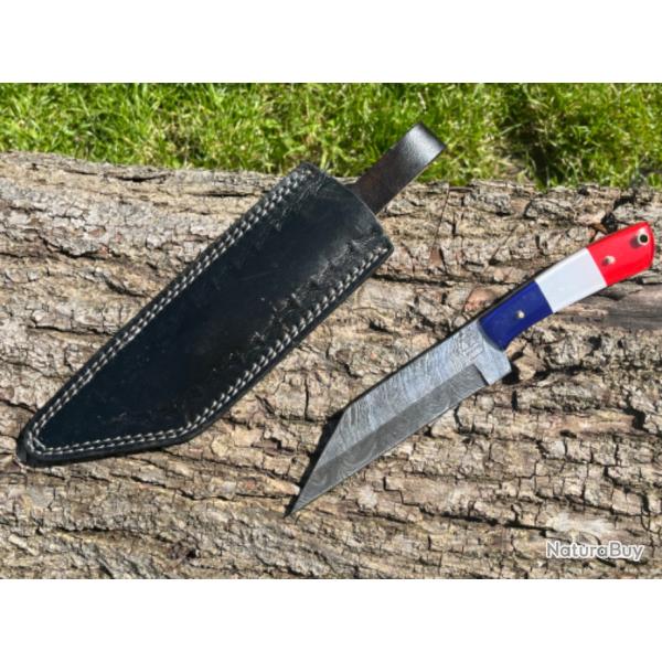 Couteau SCRAMASAXE damas forg LLF 25cm dition patriote