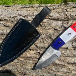 Couteau à dépecer damas forgé LLF 18cm edition patriote