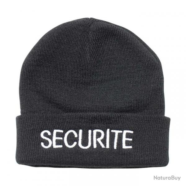 BONNET ACRYLIQUE BRODE SECURITE NOIR UNI