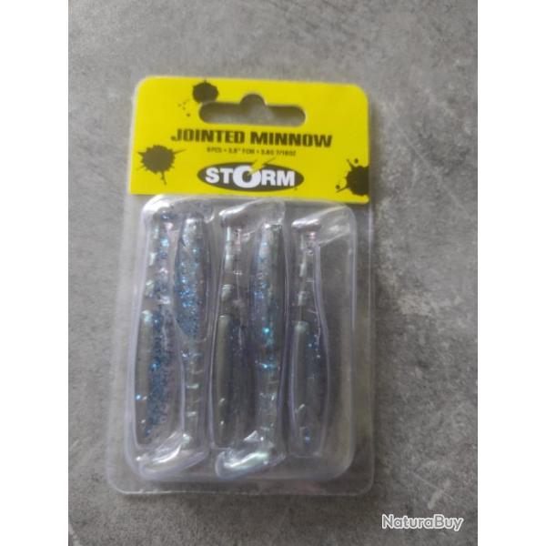 Leurres souples Storm jointed Minnow par 5 PCS 7cm 2,8g.