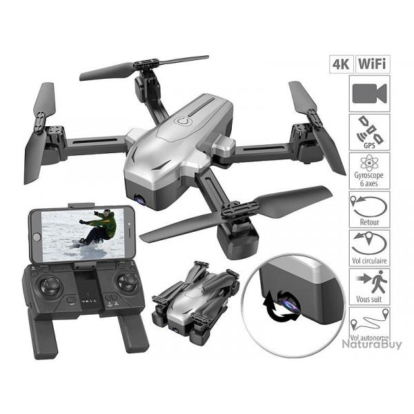 Drone Quadricoptre GPS Connect  Camra 4K et Capteur de Distance Gyroscope  6 axes Ultra HD