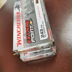 Lot munitions 243 win 95gr extreme point